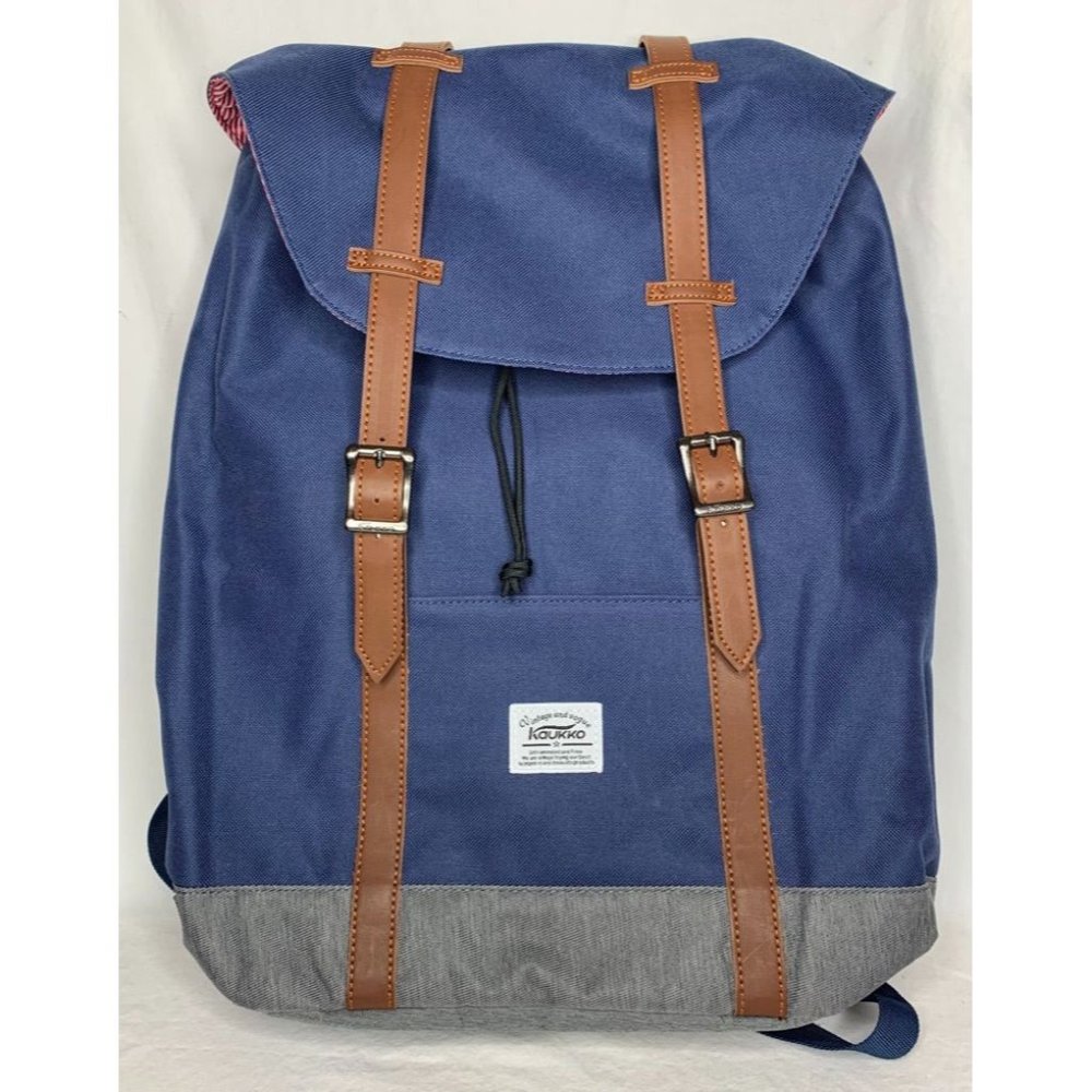 Kaukko Blue Canvas Heavy Duty Travel Backpack Laptop Bag Hiking Camping EP6-2